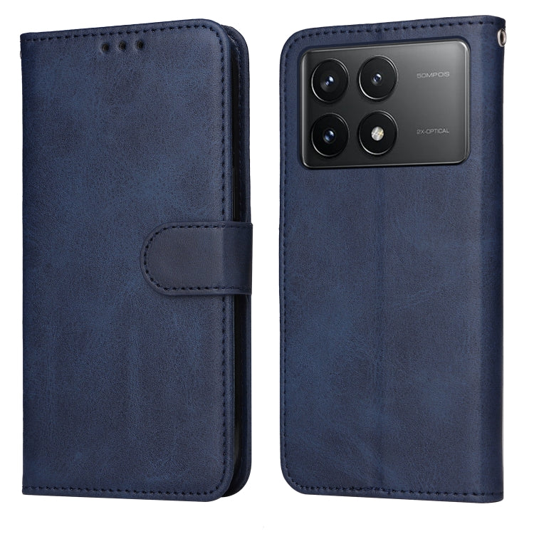 For Xiaomi Redmi K70 / K70 Pro Classic Calf Texture Flip Leather Phone Case(Blue) - Xiaomi Cases by buy2fix | Online Shopping UK | buy2fix
