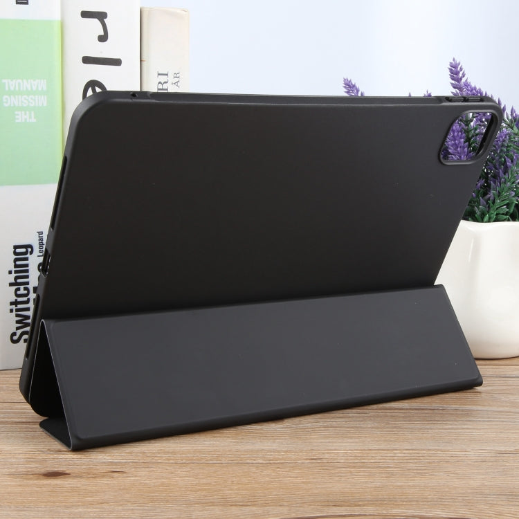 For iPad Air 11 2025 / 2024 GEBEI 3-folding Holder Shockproof Flip Leather Tablet Case(Black) by GEBEI