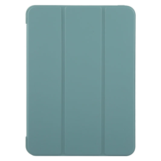 For iPad Pro 11 2025 / 2024 GEBEI 3-folding Holder Shockproof Flip Leather Tablet Case(Dark Green) by GEBEI