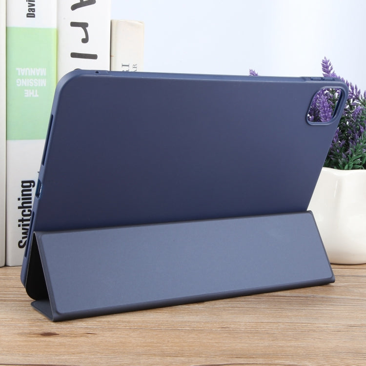 For iPad Air 13 2025 / 2024 GEBEI 3-folding Holder Shockproof Flip Leather Tablet Case(Dark Blue) by GEBEI