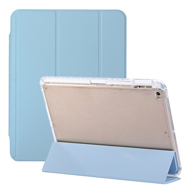 For iPad Air / Air 2 / 9.7 2017 / 2018 3-Fold Lock Buckle Leather Smart Tablet Case(Sky Blue) - iPad 9.7 (2018) & (2017) Cases by buy2fix | Online Shopping UK | buy2fix