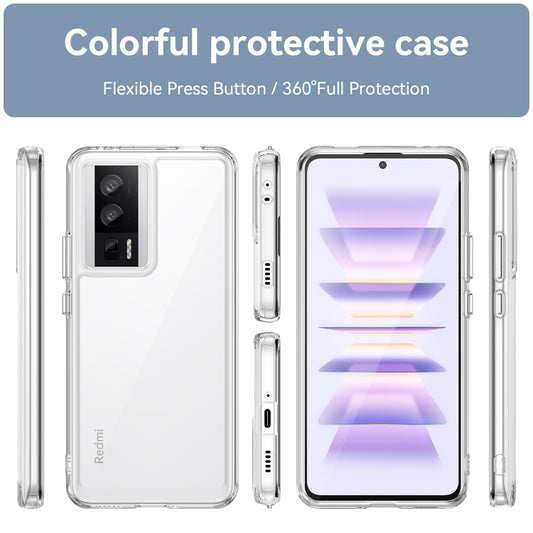 For Xiaomi Poco F5 Pro Colorful Series Acrylic Hybrid TPU Phone Case(Transparent) by buy2fix