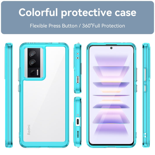 For Xiaomi Poco F5 Pro Colorful Series Acrylic Hybrid TPU Phone Case(Transparent Blue) by buy2fix