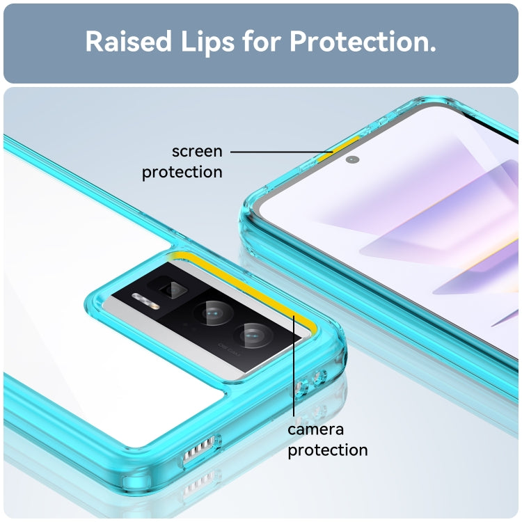 For Xiaomi Poco F5 Pro Colorful Series Acrylic Hybrid TPU Phone Case(Transparent Blue) by buy2fix