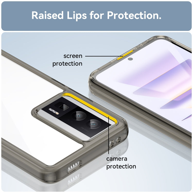 For Xiaomi Poco F5 Pro Colorful Series Acrylic Hybrid TPU Phone Case(Transparent Grey) by buy2fix