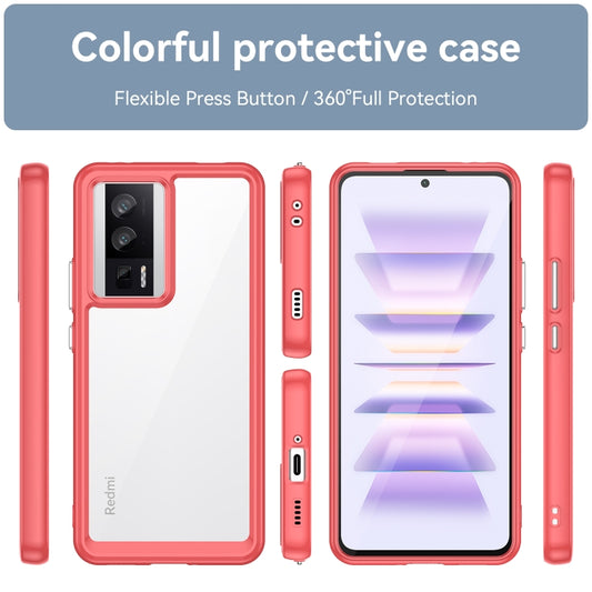 For Xiaomi Poco F5 Pro Colorful Series Acrylic Hybrid TPU Phone Case(Red) by buy2fix