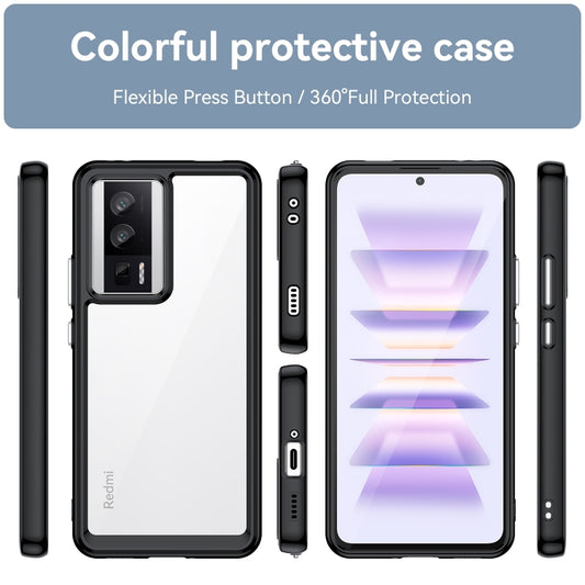 For Xiaomi Poco F5 Pro Colorful Series Acrylic Hybrid TPU Phone Case(Black) by buy2fix