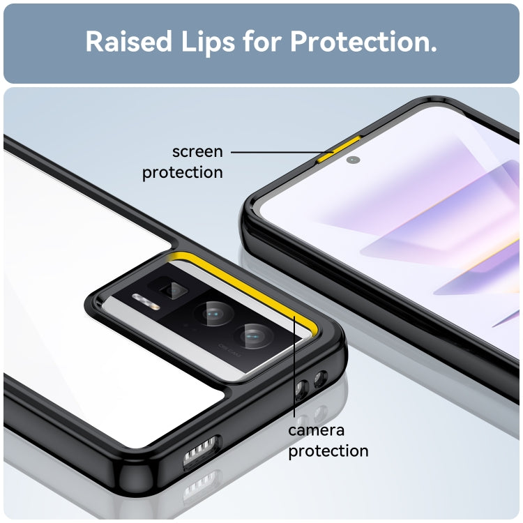 For Xiaomi Poco F5 Pro Colorful Series Acrylic Hybrid TPU Phone Case(Black) by buy2fix