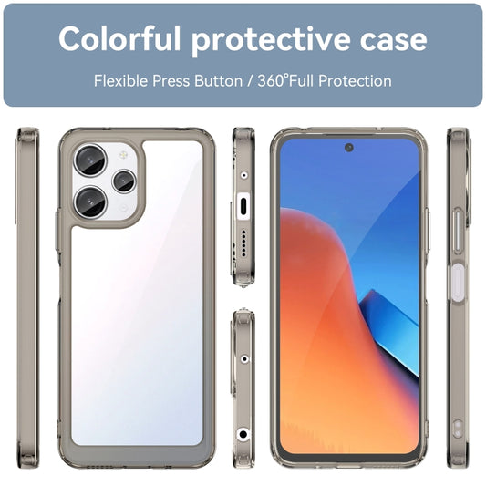 For Xiaomi Redmi 12R Colorful Series Acrylic Hybrid TPU Phone Case(Transparent Grey) by buy2fix