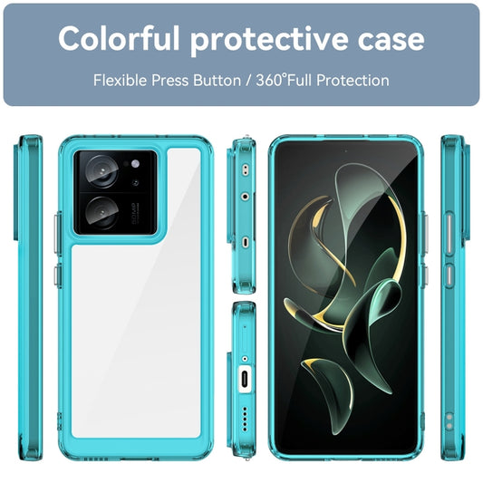 For Xiaomi 13T Colorful Series Acrylic Hybrid TPU Phone Case(Transparent Blue) by buy2fix
