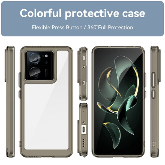 For Xiaomi 13T Pro Colorful Series Acrylic Hybrid TPU Phone Case(Transparent Grey) by buy2fix