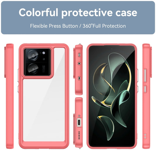 For Xiaomi 13T Pro Colorful Series Acrylic Hybrid TPU Phone Case(Red) by buy2fix