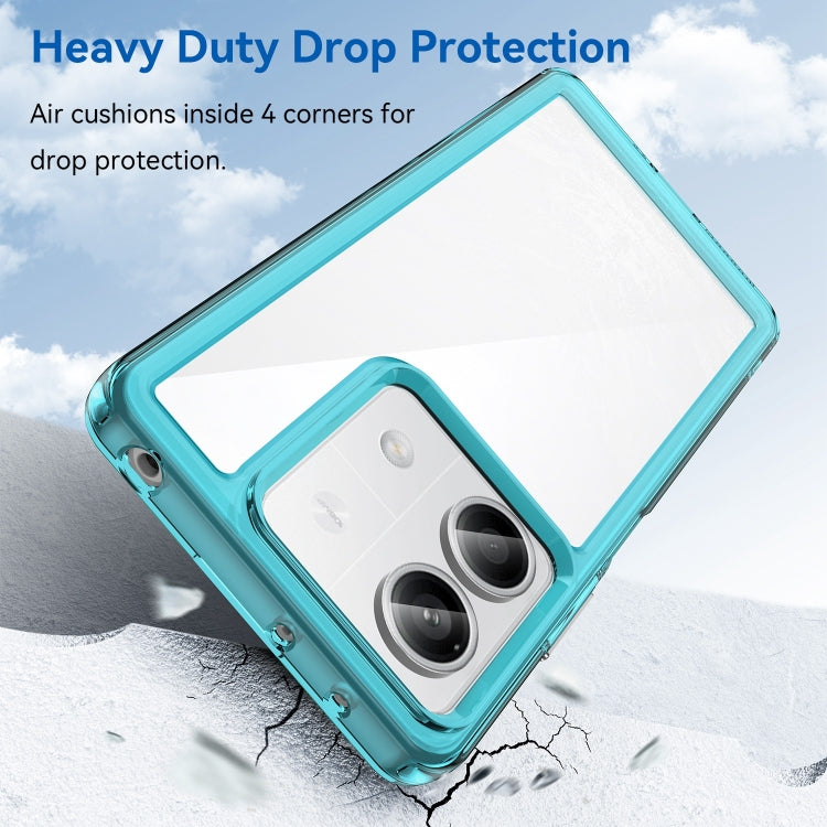 For Xiaomi Redmi Note 13 5G Colorful Series Acrylic Hybrid TPU Phone Case(Transparent Blue) - Xiaomi Cases by buy2fix | Online Shopping UK | buy2fix