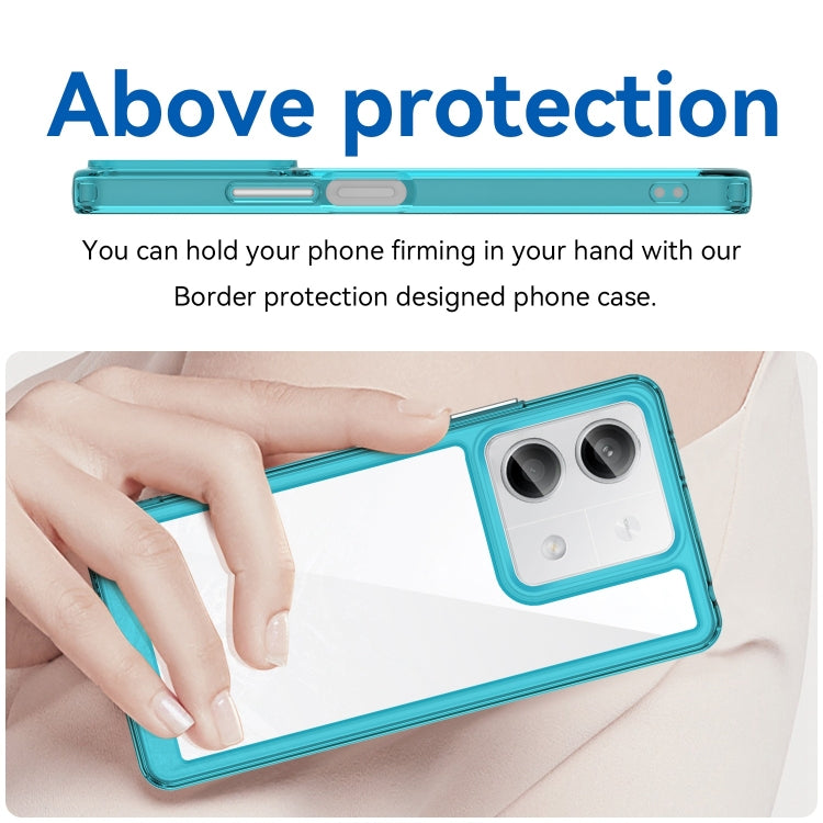 For Xiaomi Redmi Note 13 5G Colorful Series Acrylic Hybrid TPU Phone Case(Transparent Blue) - Xiaomi Cases by buy2fix | Online Shopping UK | buy2fix