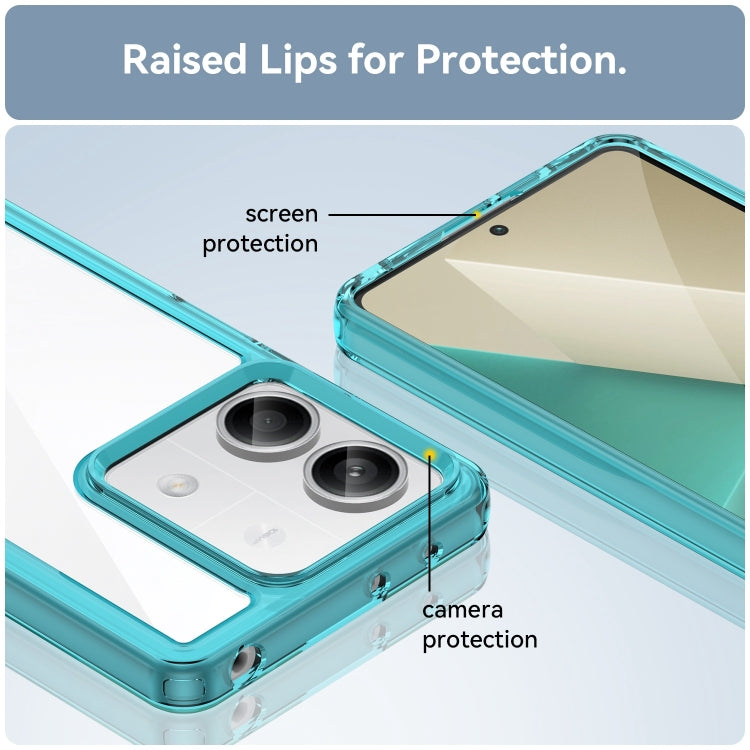 For Xiaomi Redmi Note 13 5G Colorful Series Acrylic Hybrid TPU Phone Case(Transparent Blue) - Xiaomi Cases by buy2fix | Online Shopping UK | buy2fix
