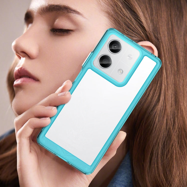 For Xiaomi Redmi Note 13 5G Colorful Series Acrylic Hybrid TPU Phone Case(Transparent Blue) - Xiaomi Cases by buy2fix | Online Shopping UK | buy2fix