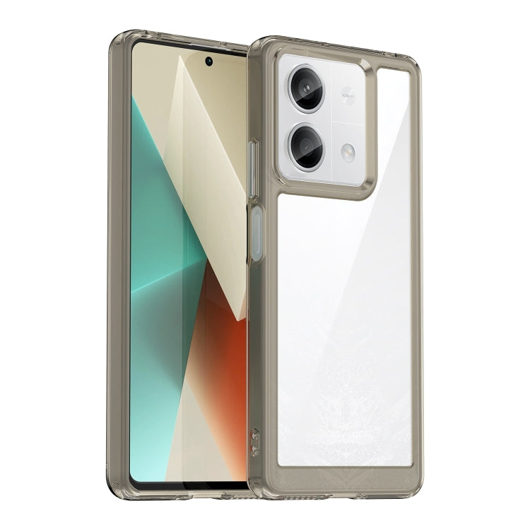 For Xiaomi Redmi Note 13 5G Colorful Series Acrylic Hybrid TPU Phone Case(Transparent Grey) - Xiaomi Cases by buy2fix | Online Shopping UK | buy2fix