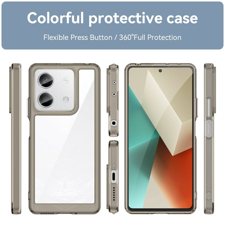 For Xiaomi Redmi Note 13 5G Colorful Series Acrylic Hybrid TPU Phone Case(Transparent Grey) - Xiaomi Cases by buy2fix | Online Shopping UK | buy2fix