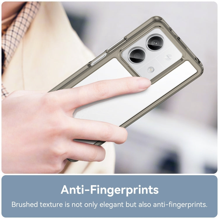 For Xiaomi Redmi Note 13 5G Colorful Series Acrylic Hybrid TPU Phone Case(Transparent Grey) - Xiaomi Cases by buy2fix | Online Shopping UK | buy2fix