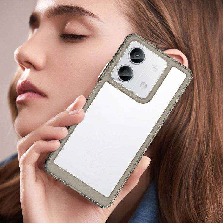 For Xiaomi Redmi Note 13 5G Colorful Series Acrylic Hybrid TPU Phone Case(Transparent Grey) - Xiaomi Cases by buy2fix | Online Shopping UK | buy2fix