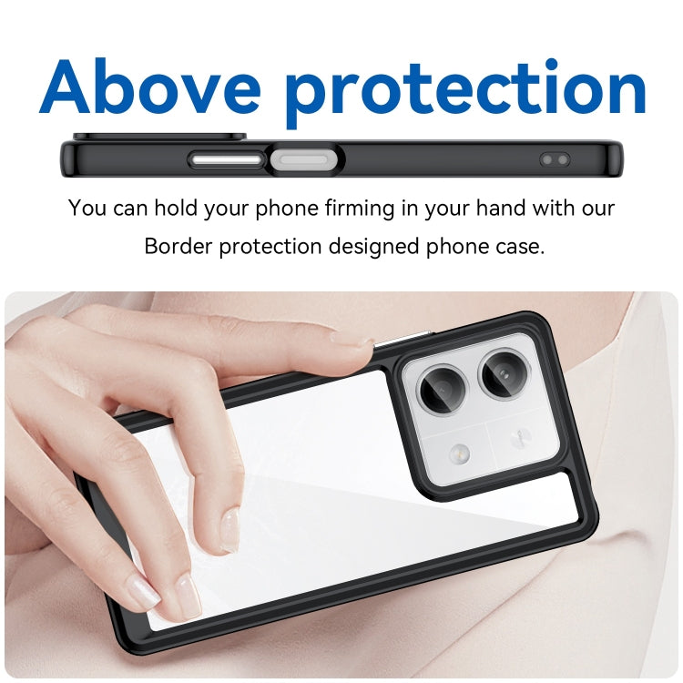 For Xiaomi Redmi Note 13 5G Colorful Series Acrylic Hybrid TPU Phone Case(Black) - Xiaomi Cases by buy2fix | Online Shopping UK | buy2fix