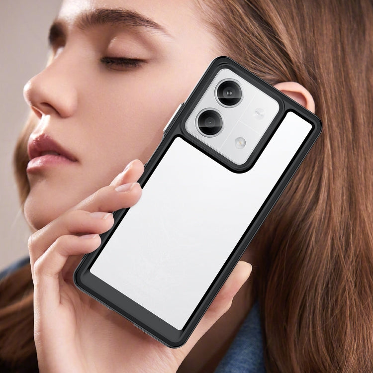 For Xiaomi Redmi Note 13 5G Colorful Series Acrylic Hybrid TPU Phone Case(Black) - Xiaomi Cases by buy2fix | Online Shopping UK | buy2fix