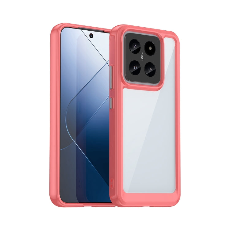 For Xiaomi 14 Colorful Series Acrylic Hybrid TPU Phone Case(Red) - Xiaomi Cases by buy2fix | Online Shopping UK | buy2fix