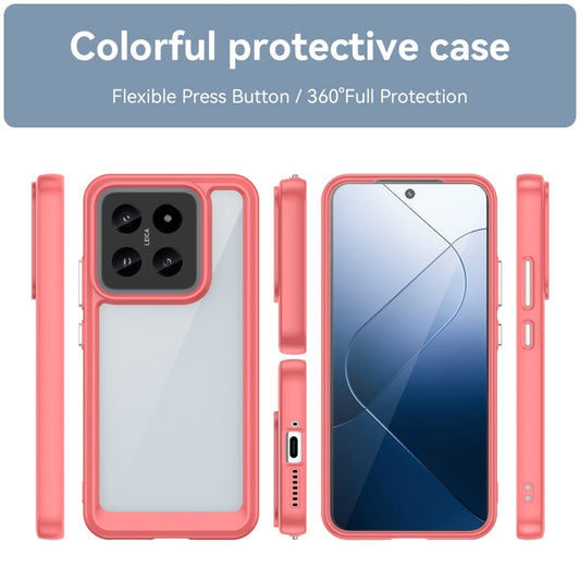 For Xiaomi 14 Colorful Series Acrylic Hybrid TPU Phone Case(Red) by buy2fix