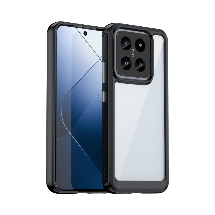For Xiaomi 14 Colorful Series Acrylic Hybrid TPU Phone Case(Black) - Xiaomi Cases by buy2fix | Online Shopping UK | buy2fix