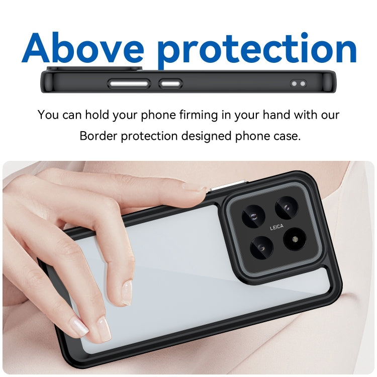 For Xiaomi 14 Colorful Series Acrylic Hybrid TPU Phone Case(Black) - Xiaomi Cases by buy2fix | Online Shopping UK | buy2fix