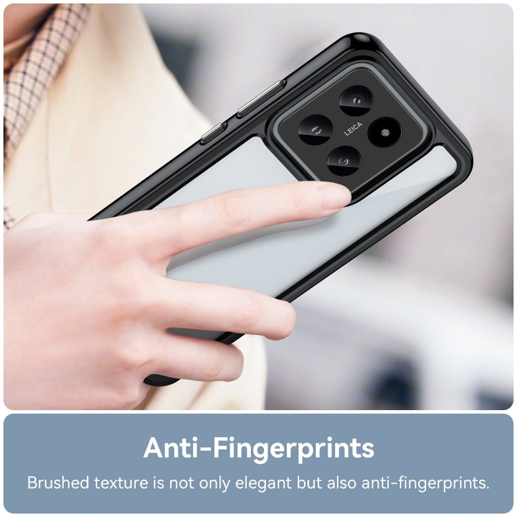 For Xiaomi 14 Colorful Series Acrylic Hybrid TPU Phone Case(Black) - Xiaomi Cases by buy2fix | Online Shopping UK | buy2fix