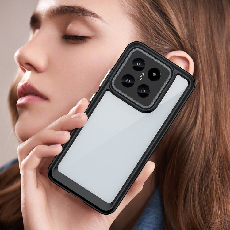 For Xiaomi 14 Colorful Series Acrylic Hybrid TPU Phone Case(Black) - Xiaomi Cases by buy2fix | Online Shopping UK | buy2fix