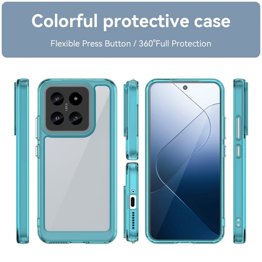 For Xiaomi 14 Pro Colorful Series Acrylic Hybrid TPU Phone Case(Transparent Blue) by buy2fix