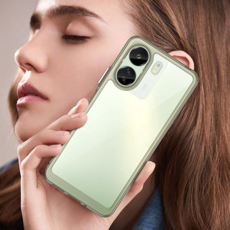 For Xiaomi Redmi 13C 4G Colorful Series Acrylic Hybrid TPU Phone Case(Transparent Grey) by buy2fix