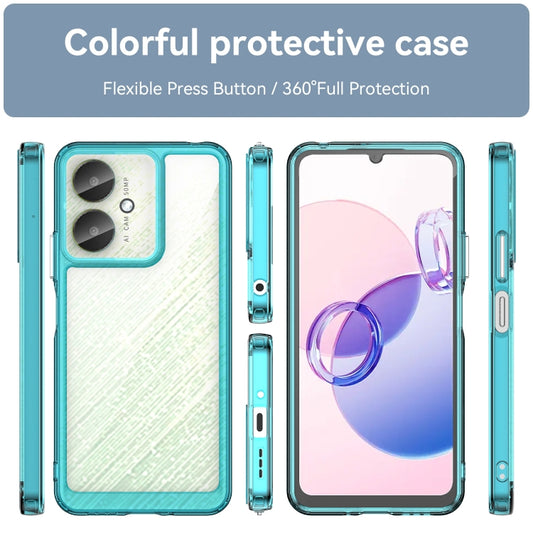 For Xiaomi Poco M6 5G Colorful Series Acrylic Hybrid TPU Phone Case(Transparent Blue) by buy2fix