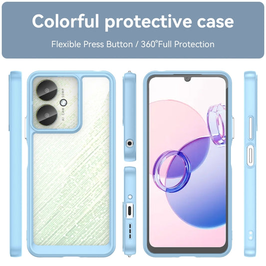For Xiaomi Redmi 13R 5G Colorful Series Acrylic Hybrid TPU Phone Case(Blue) by buy2fix