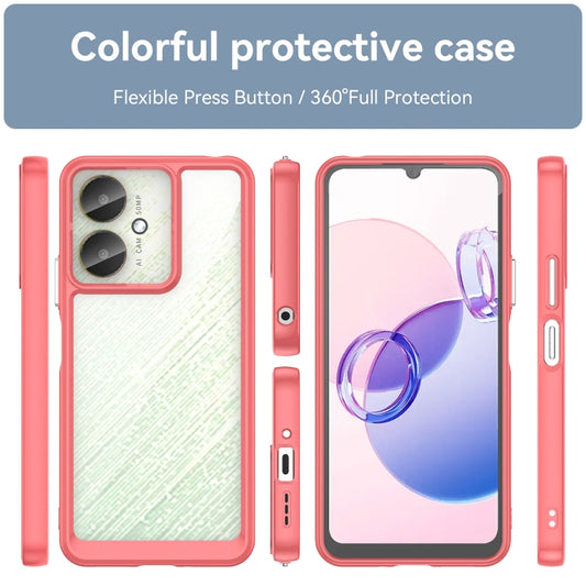 For Xiaomi Redmi 13C 5G Colorful Series Acrylic Hybrid TPU Phone Case(Red) by buy2fix