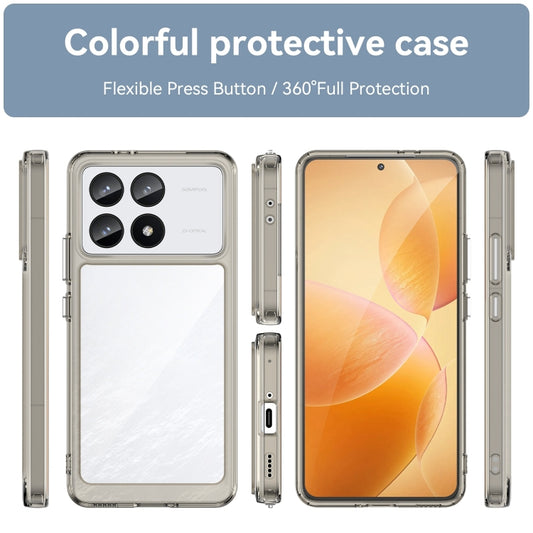 For Xiaomi Redmi K70 Colorful Series Acrylic Hybrid TPU Phone Case(Transparent Grey) by buy2fix