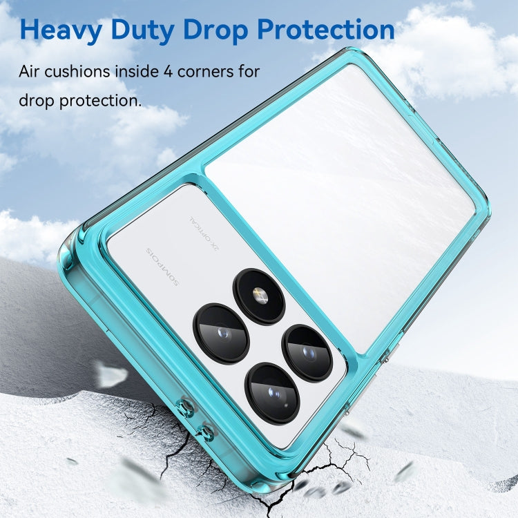 For Xiaomi Redmi K70 Pro Colorful Series Acrylic Hybrid TPU Phone Case(Transparent Blue) - Xiaomi Cases by buy2fix | Online Shopping UK | buy2fix