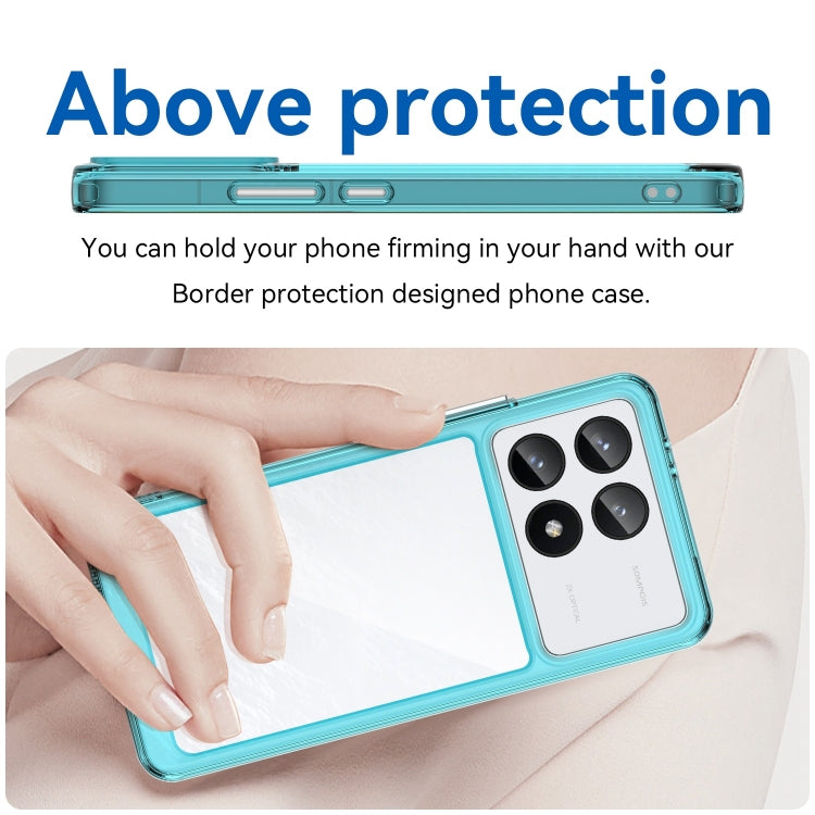 For Xiaomi Redmi K70 Pro Colorful Series Acrylic Hybrid TPU Phone Case(Transparent Blue) - Xiaomi Cases by buy2fix | Online Shopping UK | buy2fix
