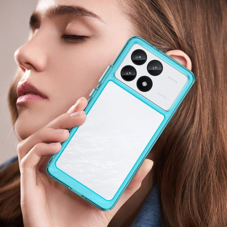 For Xiaomi Redmi K70 Pro Colorful Series Acrylic Hybrid TPU Phone Case(Transparent Blue) - Xiaomi Cases by buy2fix | Online Shopping UK | buy2fix
