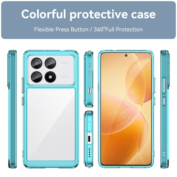 For Xiaomi Redmi K70E Colorful Series Acrylic Hybrid TPU Phone Case(Transparent Blue) - Xiaomi Cases by buy2fix | Online Shopping UK | buy2fix