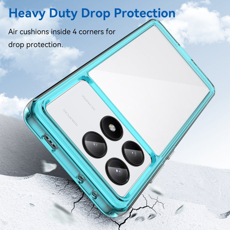 For Xiaomi Redmi K70E Colorful Series Acrylic Hybrid TPU Phone Case(Transparent Blue) - Xiaomi Cases by buy2fix | Online Shopping UK | buy2fix