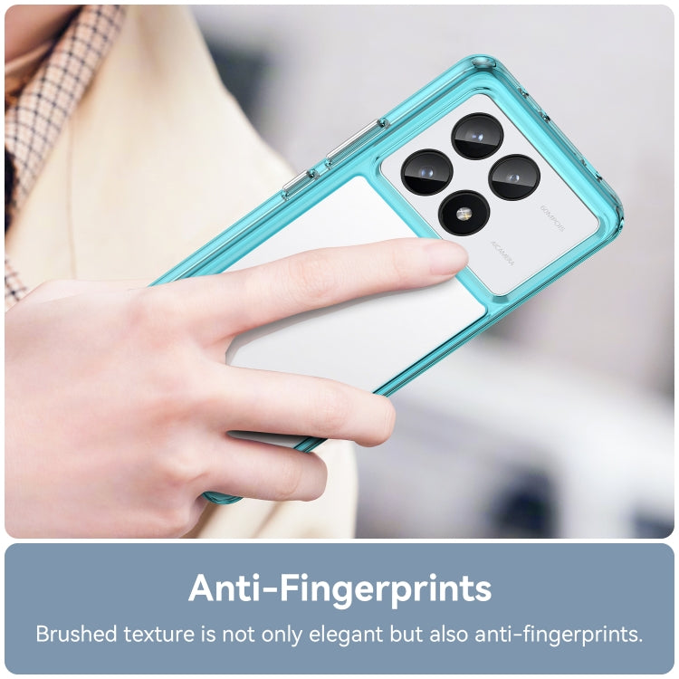 For Xiaomi Redmi K70E Colorful Series Acrylic Hybrid TPU Phone Case(Transparent Blue) - Xiaomi Cases by buy2fix | Online Shopping UK | buy2fix