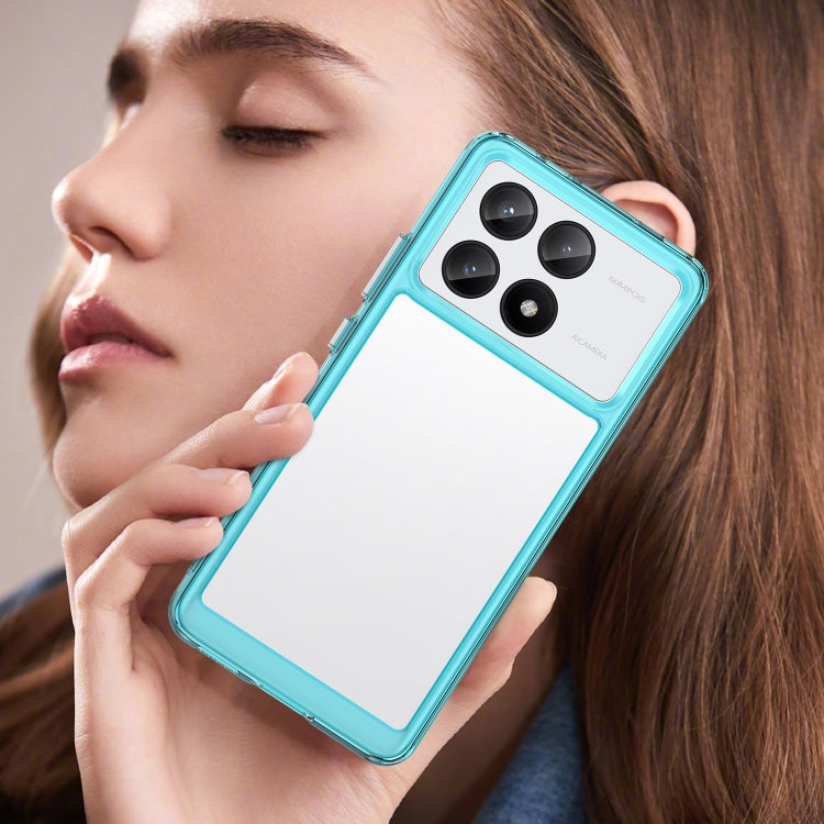 For Xiaomi Redmi K70E Colorful Series Acrylic Hybrid TPU Phone Case(Transparent Blue) - Xiaomi Cases by buy2fix | Online Shopping UK | buy2fix