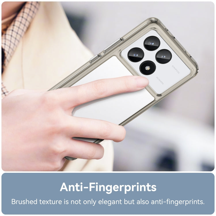 For Xiaomi Redmi K70E Colorful Series Acrylic Hybrid TPU Phone Case(Transparent Grey) - Xiaomi Cases by buy2fix | Online Shopping UK | buy2fix