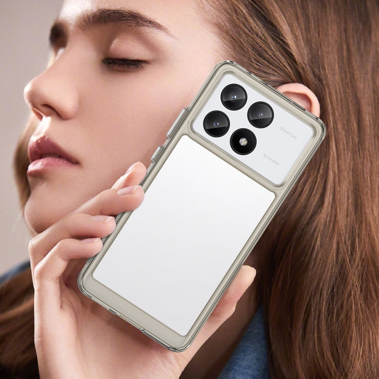 For Xiaomi Redmi K70E Colorful Series Acrylic Hybrid TPU Phone Case(Transparent Grey) - Xiaomi Cases by buy2fix | Online Shopping UK | buy2fix
