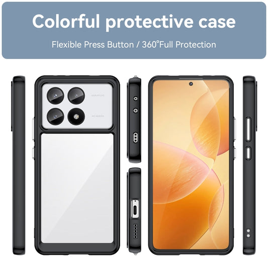 For Xiaomi Redmi K70E Colorful Series Acrylic Hybrid TPU Phone Case(Black) by buy2fix