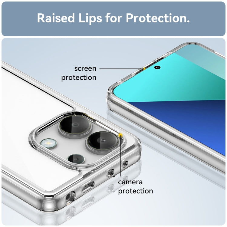 For Xiaomi Redmi Note 13 4G Global Colorful Series Acrylic Hybrid TPU Phone Case(Transparent) - Xiaomi Cases by buy2fix | Online Shopping UK | buy2fix