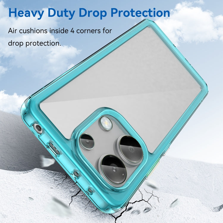 For Xiaomi Redmi Note 13 4G Global Colorful Series Acrylic Hybrid TPU Phone Case(Transparent Blue) - Xiaomi Cases by buy2fix | Online Shopping UK | buy2fix